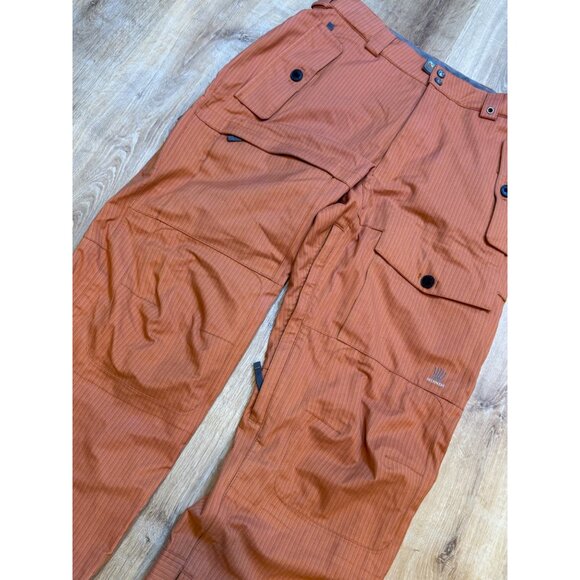 Y2K Burton Ronin Orange Baggy Cargo Tech Snowboard Pants S EUC - Picture 3 of 9